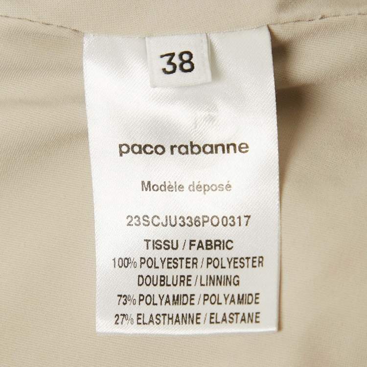 Pre Owned Paco Rabbane Gold Sequin Tiered Mini Skirt M