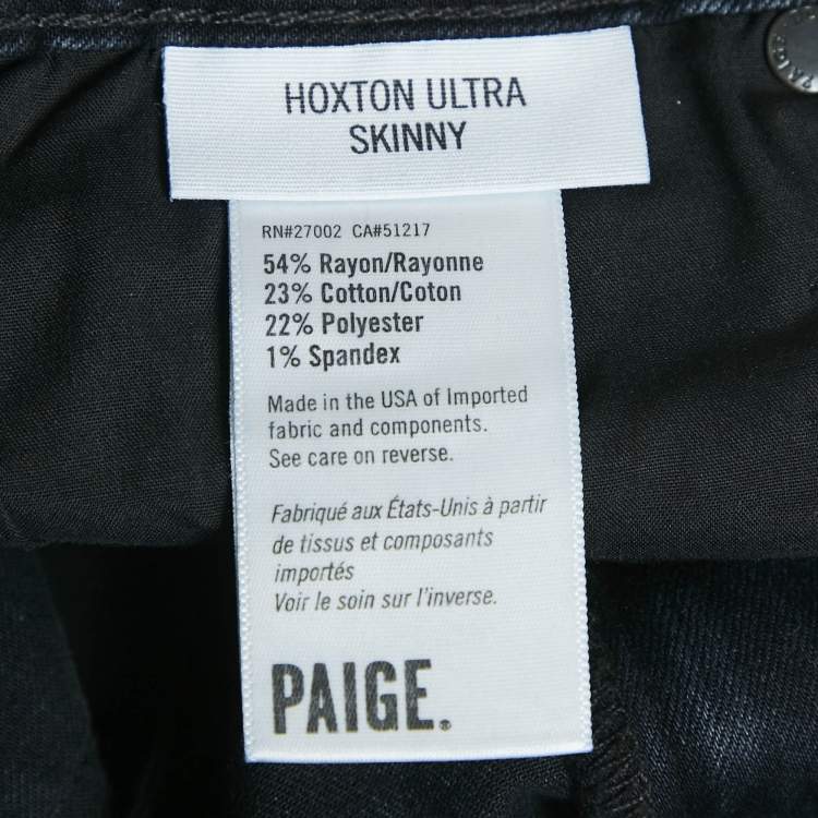 مملوكة مسبقًا Paige Navy Blue Denim Hoxton Ultra Skinny Jeans M Waist 28"