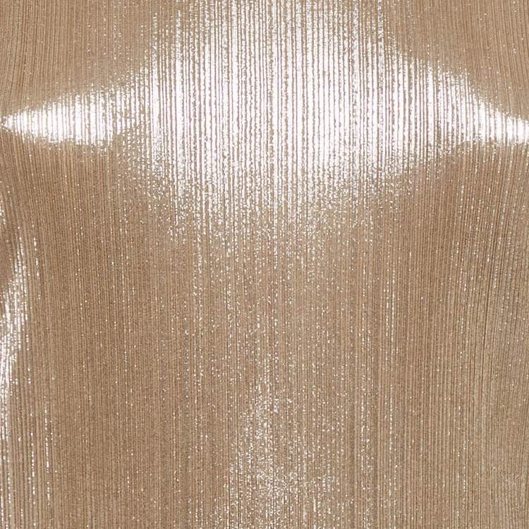 Pre Owned Pallas Metallic Lurex Knit Turtleneck Pullover S