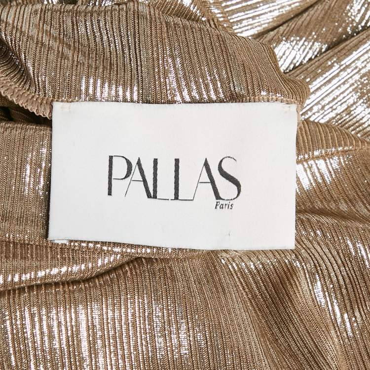 Pre Owned Pallas Metallic Lurex Knit Turtleneck Pullover S