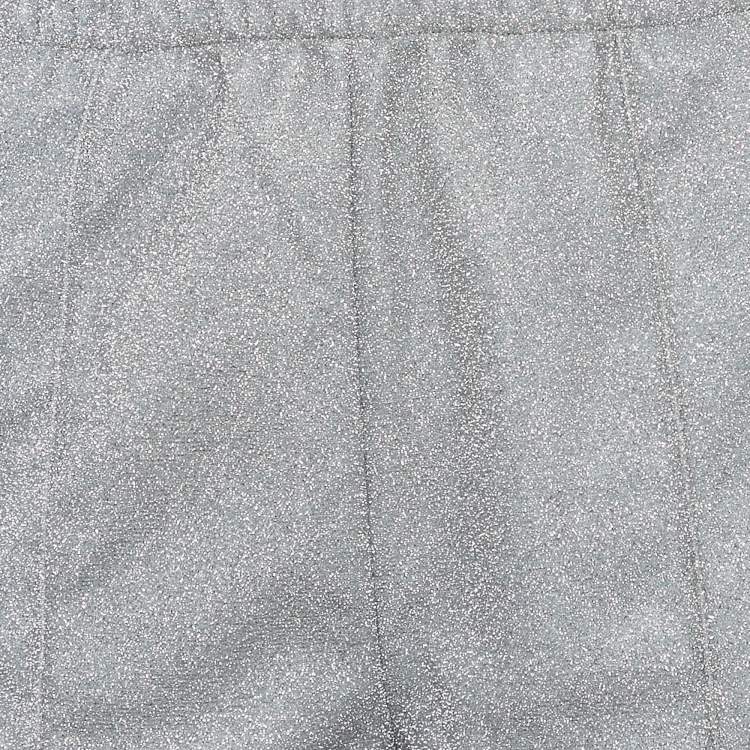 Pre Owned Palm Angels Silver Glitter Lurex Knit Tape Trimmed Trackpants L