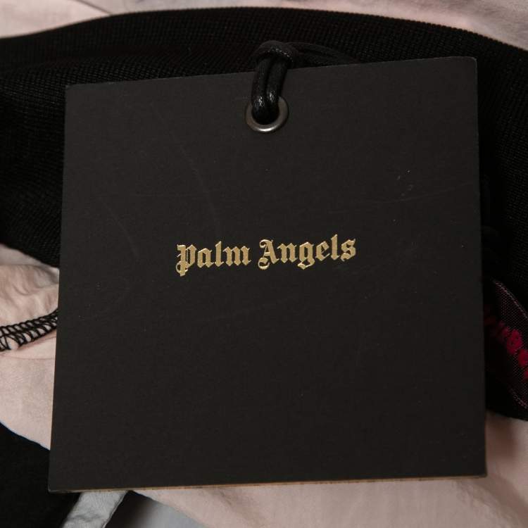 Pre Owned Palm Angels Black/Pink Colorblock Nylon Track Jacket S