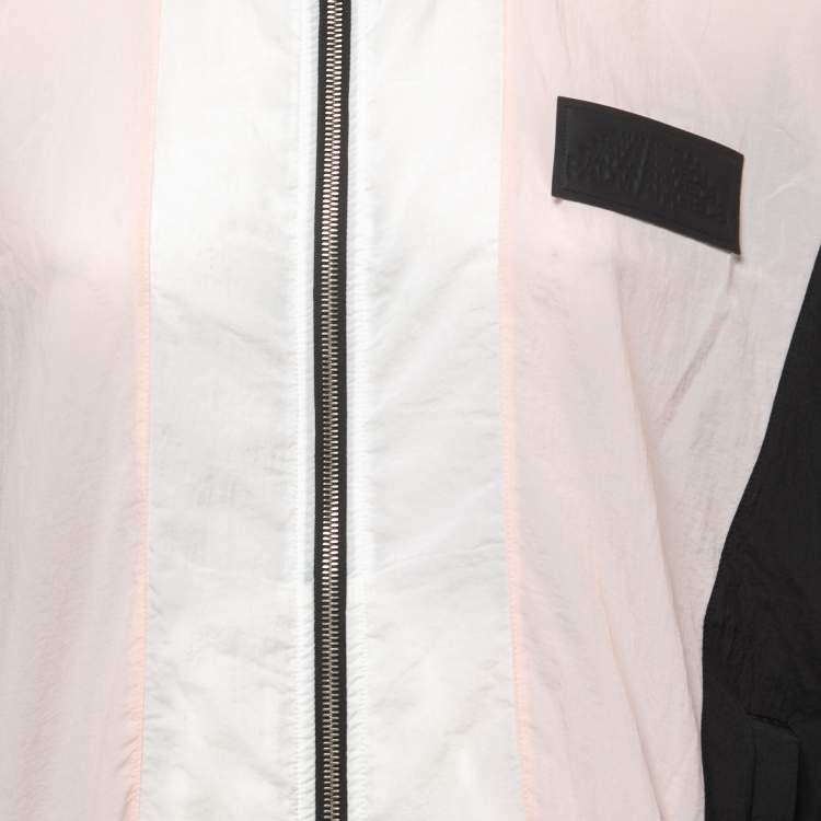 Pre Owned Palm Angels Black/Pink Colorblock Nylon Track Jacket S