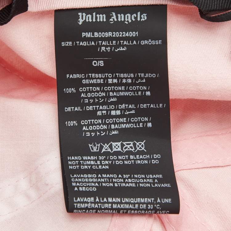 Pre Owned Palm Angels Pink Logo Embroidered Cotton Baseball Cap 