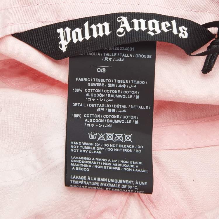 Pre Owned Palm Angels Pink Logo Embroidered Cotton Baseball Cap 
