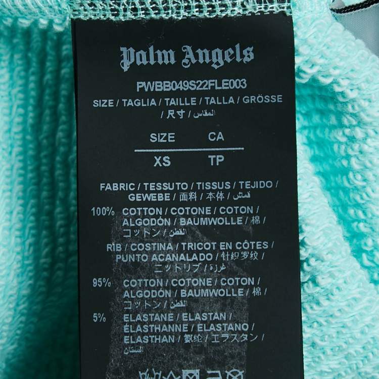 Pre Owned Palm Angels Seafoam Green Hugging Palms Print Cotton Crop Hoodie XS