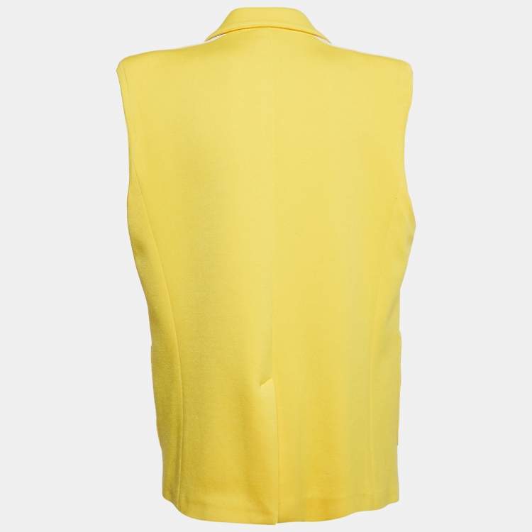 Pre Owned Palm Angels Yellow Cotton Blend Knit Sleeveless Jacket M