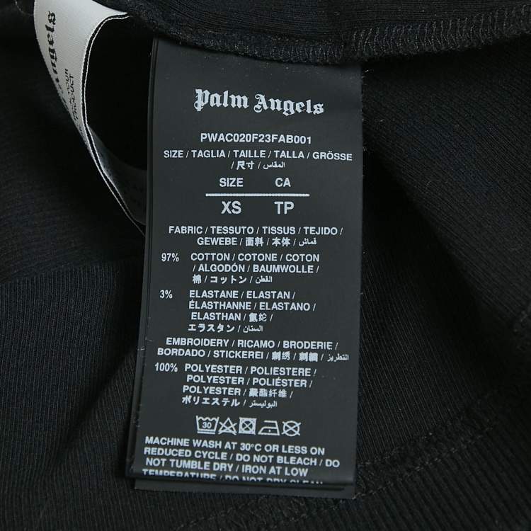 Pre Owned Palm Angels Black Logo Print Rib Knit Tank Top XS