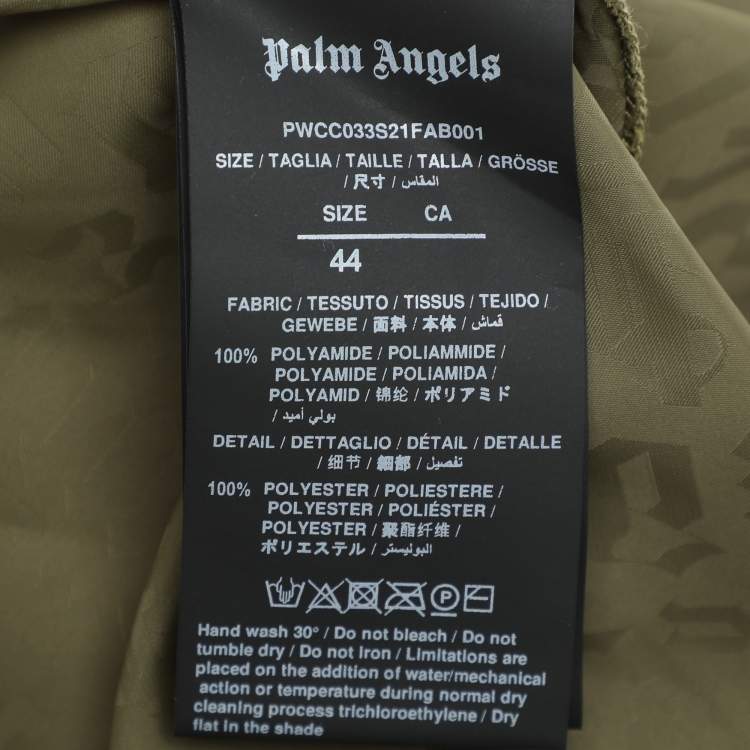 Pre Owned Palm Angels Green Nylon Striped Cargo Midi Skirt L