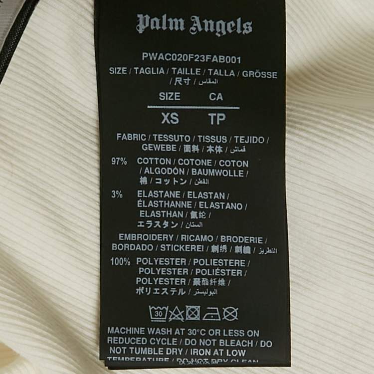 Pre Owned Palm Angels White Logo Print Rib Knit Tank Top XS