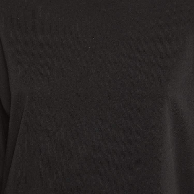 Pre Owned Palm Angels Black Logo Print Cotton Crew Neck Oversized T-Shirt M