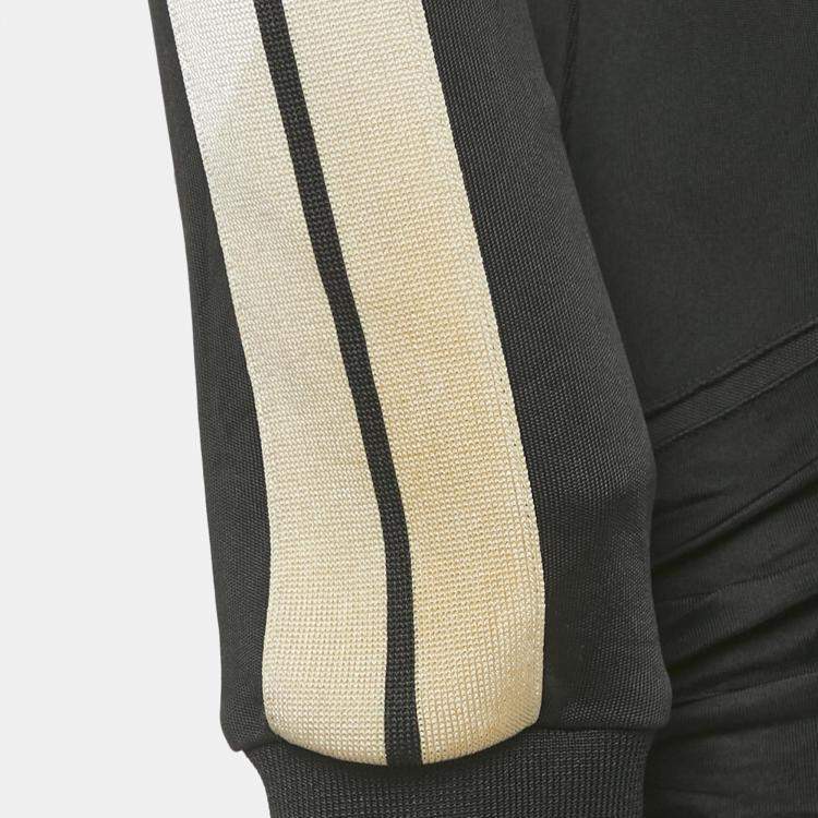 Pre Owned Palm Angels Black Jersey Draped Track-Style Dress S