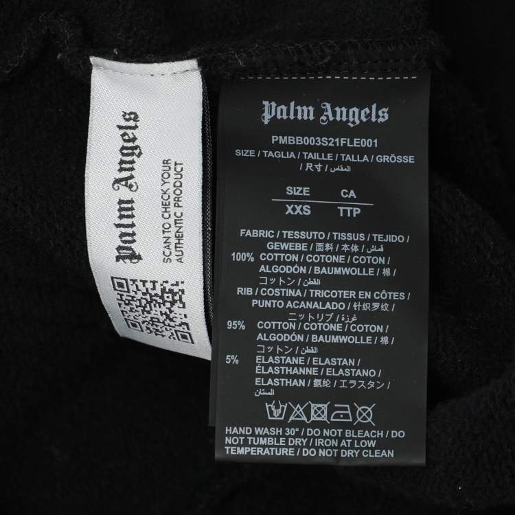 Pre Owned Palm Angels Black Cotton Knit Sprayed Logo Hoodie XXS