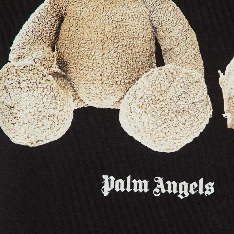 Pre Owned Palm Angels Black Bear Printed Cotton Knit Oversized T-Shirt M