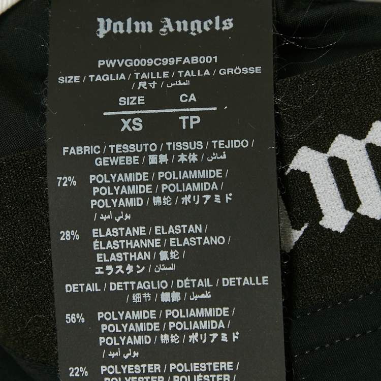 Pre Owned Palm Angels Black Nylon Jersey Logo Detail Sports Bra and Leggings Set XS