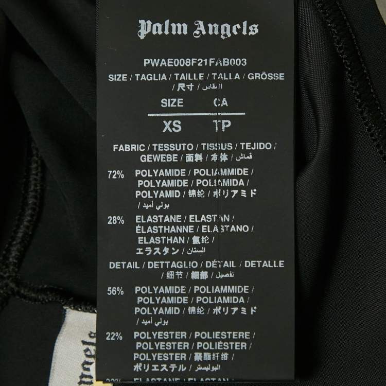 Pre Owned Palm Angels Black Nylon Jersey Logo Detail Sports Bra and Leggings Set XS
