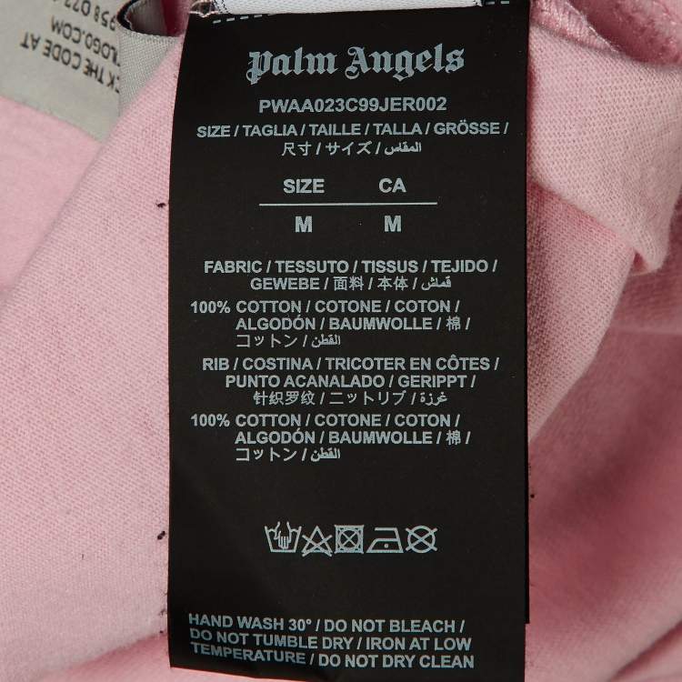 Pre Owned Palm Angels Pink Cotton Knit Oversized T-Shirt M