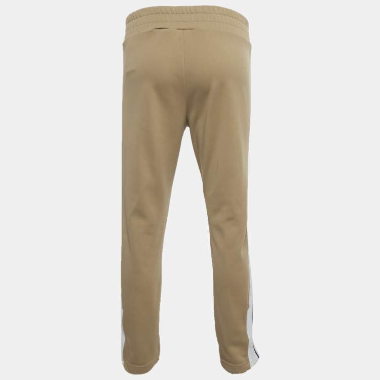 Pre Owned Palm Angels Beige Logo Print Jersey Track Pants S