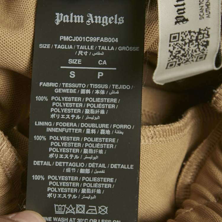 Pre Owned Palm Angels Beige Logo Print Jersey Track Pants S