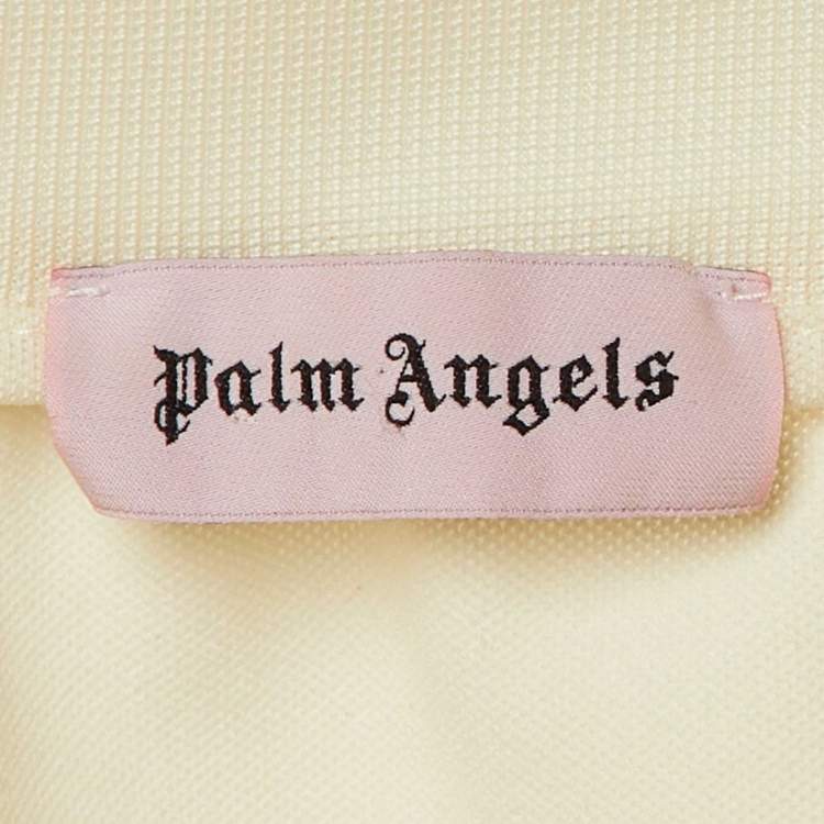 Pre Owned Palm Angels Cream Jersey Off-The-Shoulder Track Jacket S