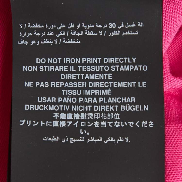 Pre Owned Palm Angels Pink Logo Print Cotton Oversized Shirt L