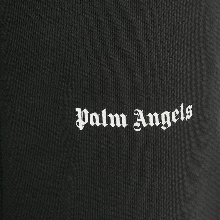 Pre Owned Palm Angels Black Logo Print Cotton Jogger Pants S