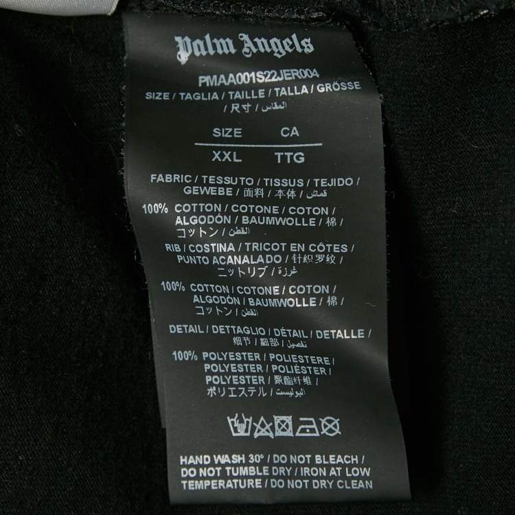 مملوكة مسبقًا Palm Angels Black Parrot Print Jersey Crewneck T-Shirt XXL