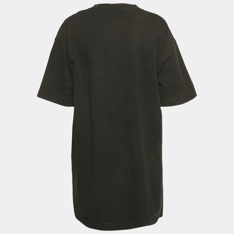 مملوكة مسبقًا Palm Angels Black Parrot Print Jersey Crewneck T-Shirt XXL