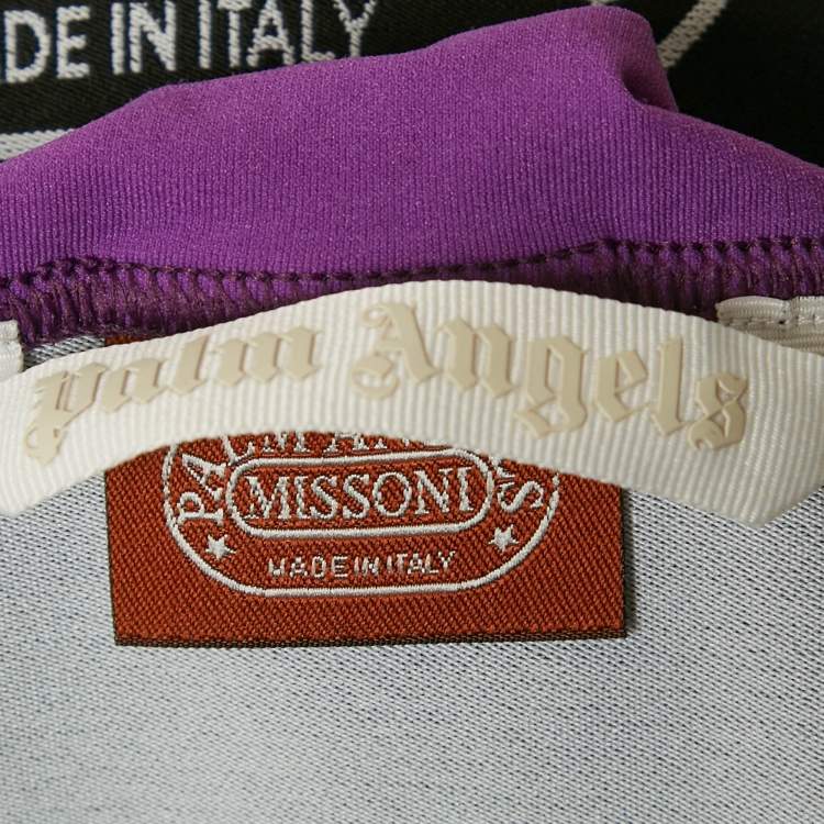 Pre Owned Palm Angels X Missoni Purple Lurex Knit Logo Band Cropped Top S