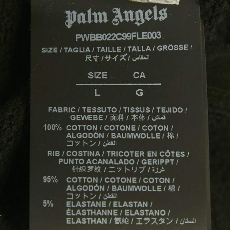 Pre Owned Palm Angels Black Printed Cotton Hoodie L
