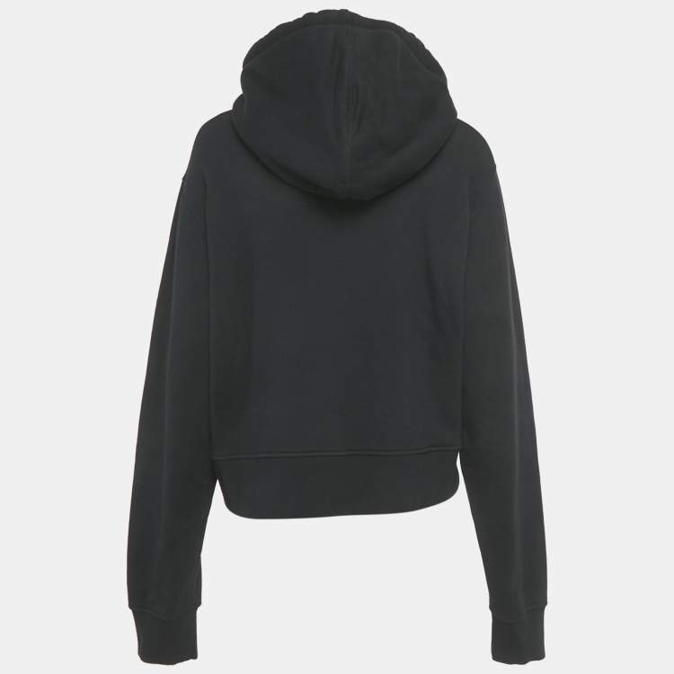 Pre Owned Palm Angels Black Printed Cotton Hoodie L