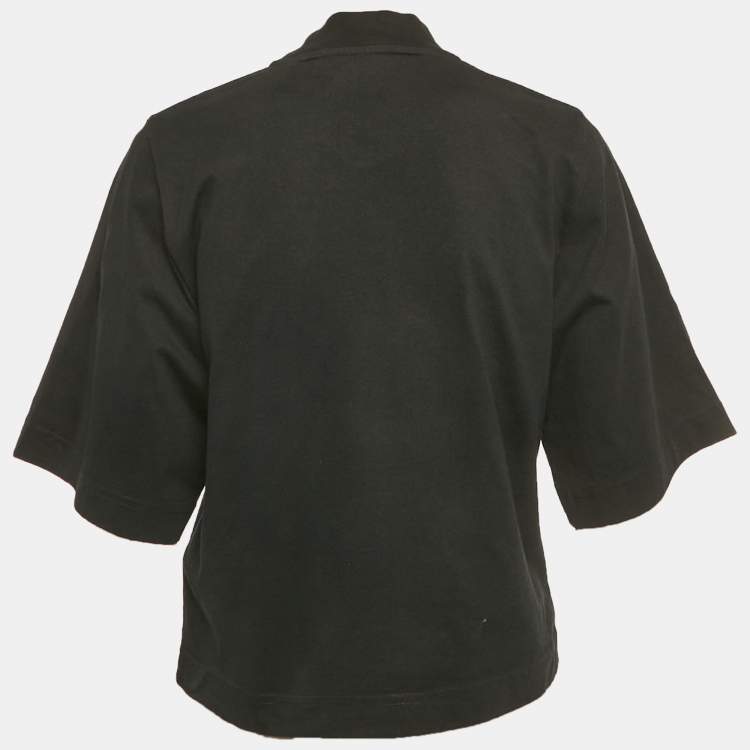 Pre Owned Palm Angels Black Teddy Print Jersey  Crop T-Shirt M