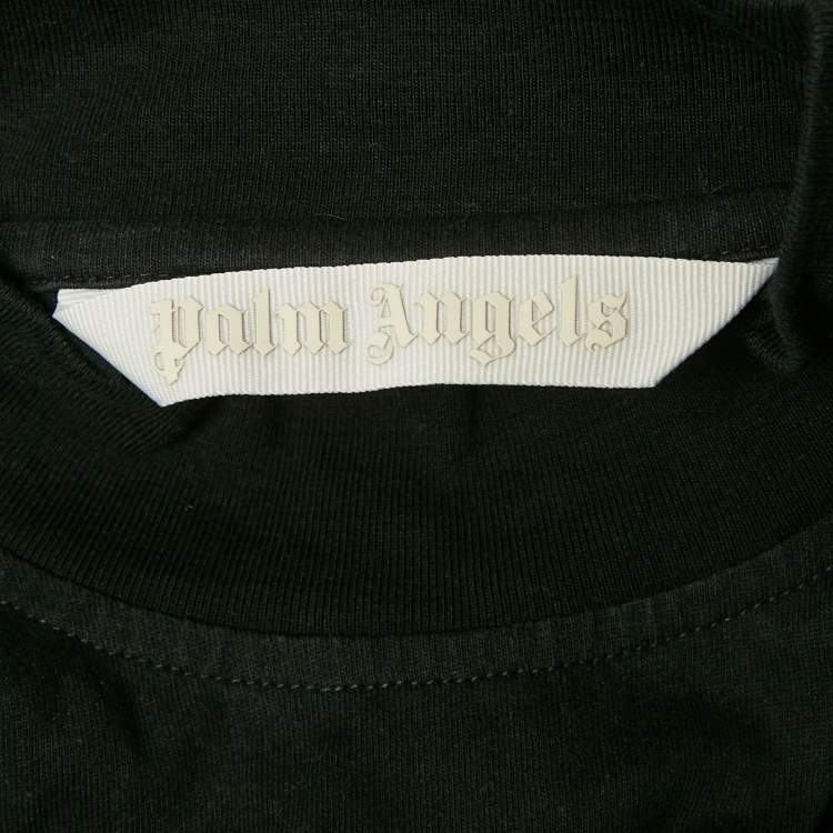Pre Owned Palm Angels Black Teddy Print Jersey  Crop T-Shirt M