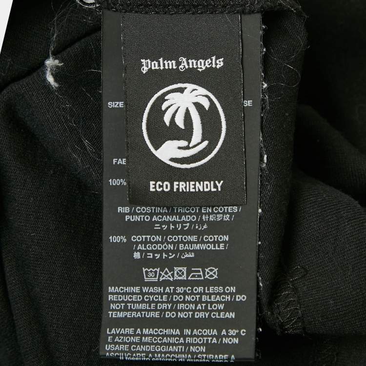 Pre Owned Palm Angels Black Teddy Print Jersey  Crop T-Shirt M