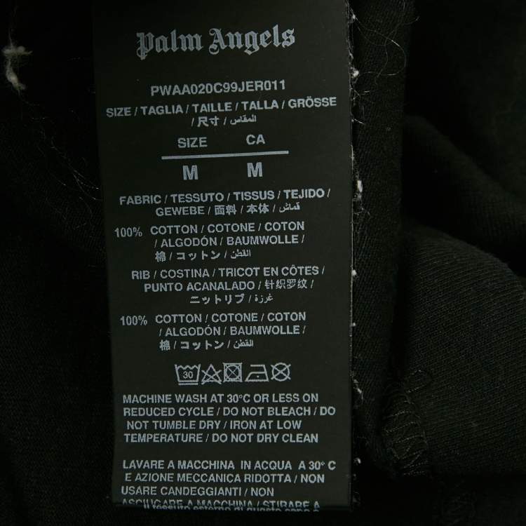 Pre Owned Palm Angels Black Teddy Print Jersey  Crop T-Shirt M
