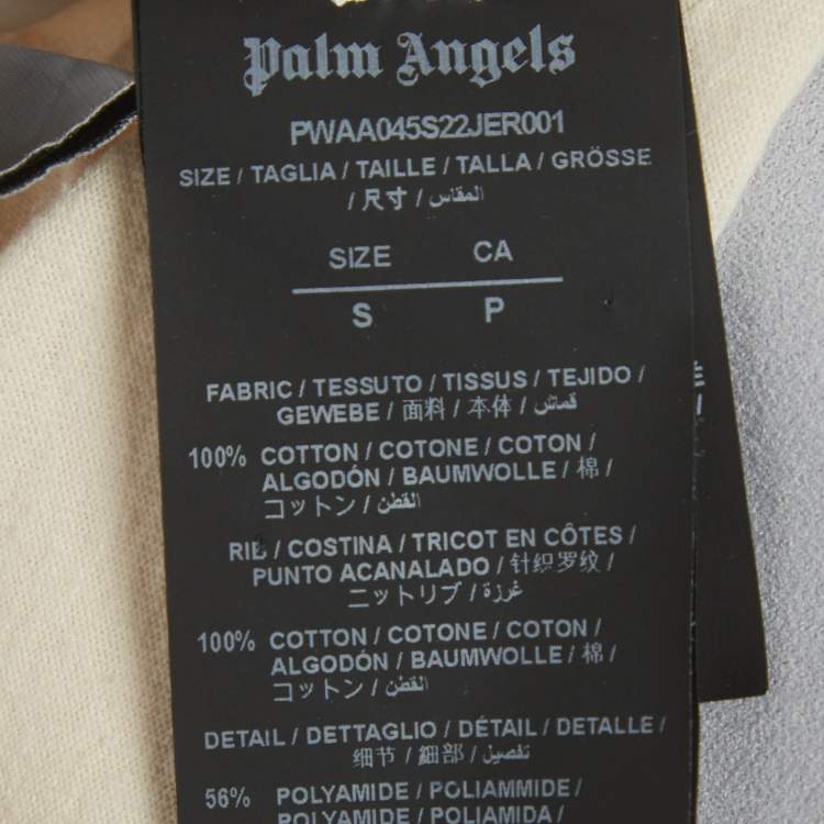 مملوكة مسبقًا Palm Angels Beige Logo Hem Jersey Crop Top S