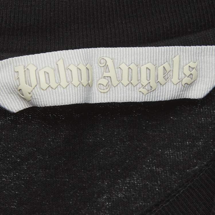 Pre Owned Palm Angels Black Teddy Print Jersey Crop T-Shirt XS