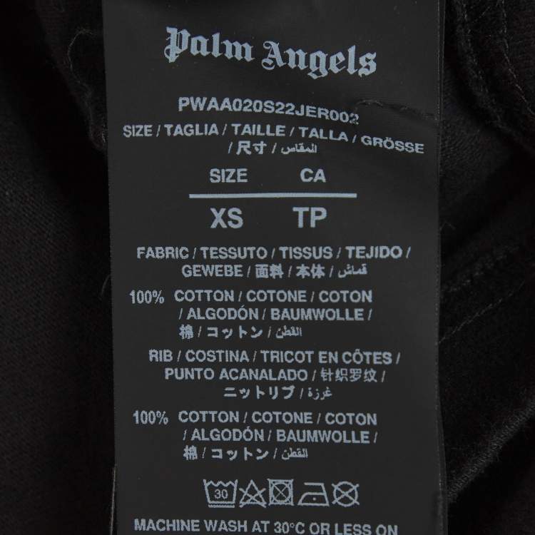 Pre Owned Palm Angels Black Teddy Print Jersey Crop T-Shirt XS