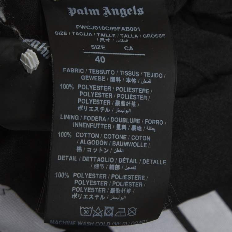 Pre Owned Palm Angels Black Logo Print Jersey Track Pants S
