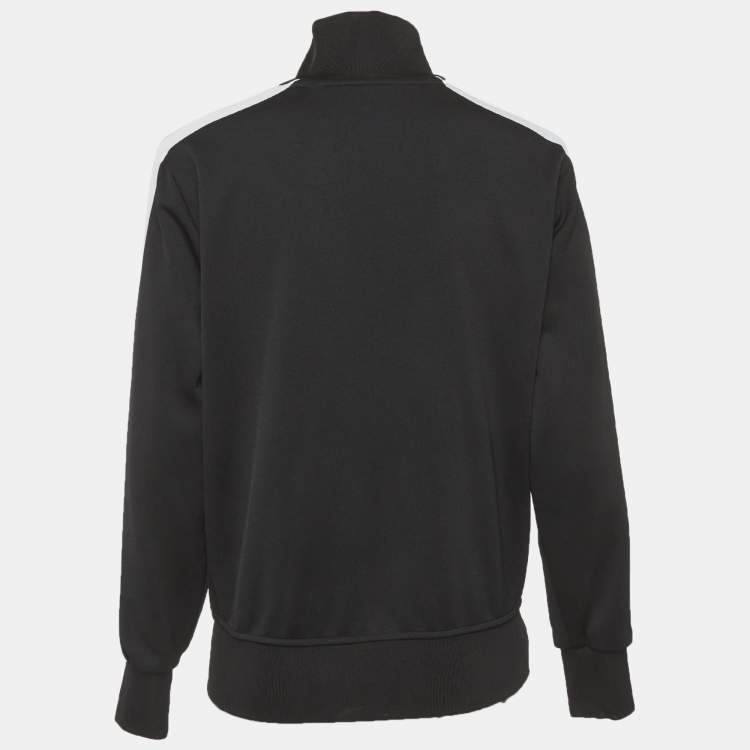 Pre Owned Palm Angels Black Logo Print Jersey Track  Jacket S