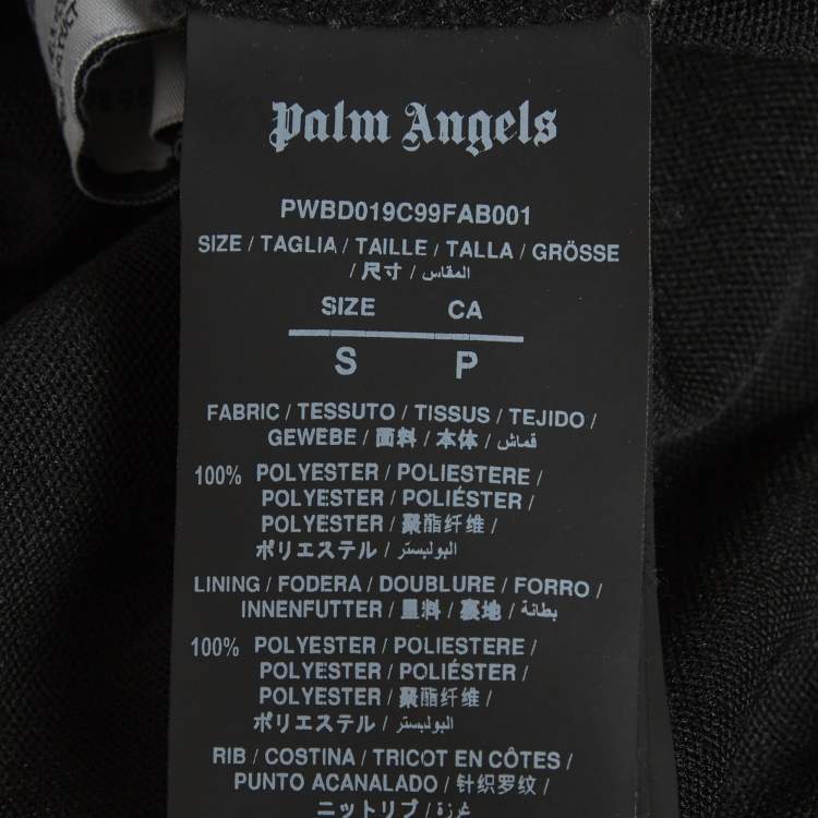 Pre Owned Palm Angels Black Logo Print Jersey Track  Jacket S