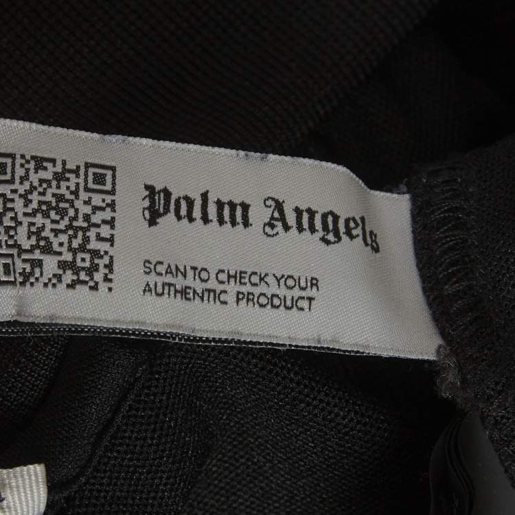 Pre Owned Palm Angels Black Logo Print Jersey Track  Jacket S