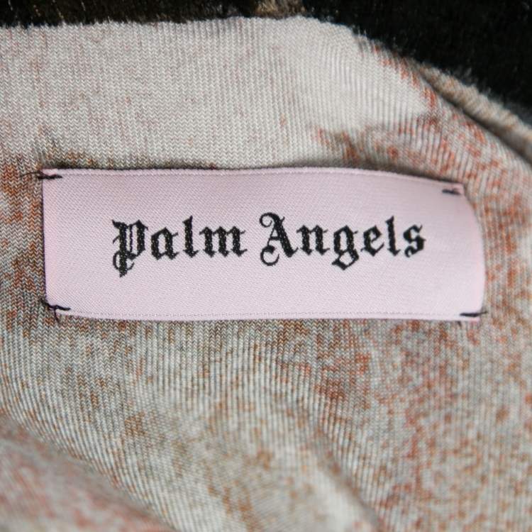 Pre Owned Palm Angels Multicolor Printed Velvet Cropped Front Zipped Jacket S