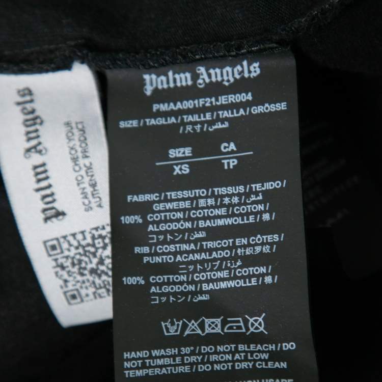 Pre Owned Palm Angels Black Logo Print Cotton T-Shirt XS   