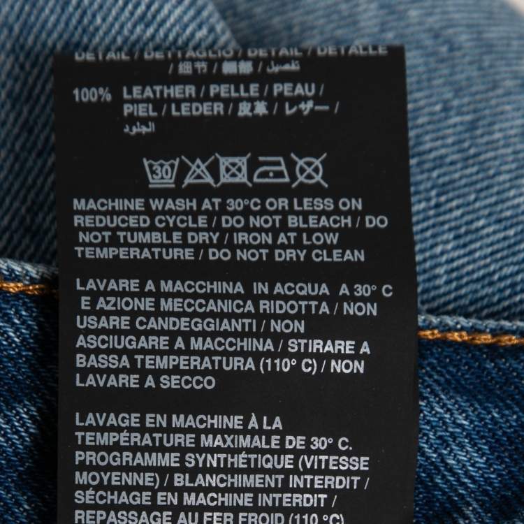 مملوكة مسبقًا Palm Angels Blue Denim Bandana Patch Straight-Leg Jeans L Waist 32"