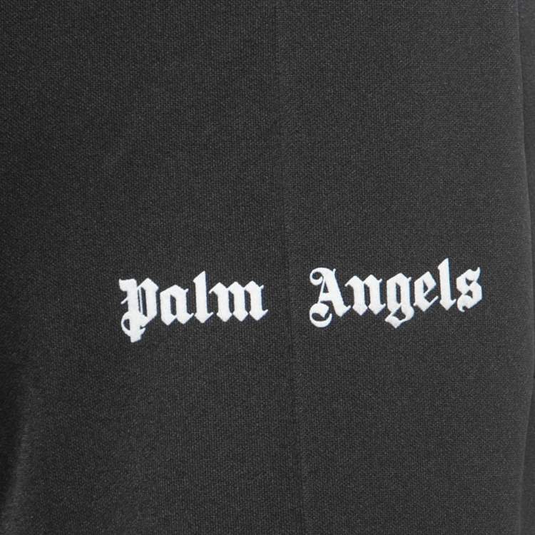 Pre Owned Palm Angels Black Synthetic Side Stripe Detail Wide-Leg Track Pants M