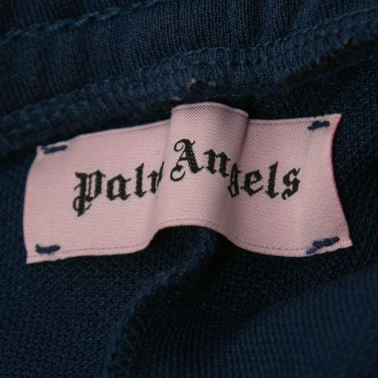 Pre Owned Palm Angels Blue Jersey Side Stripe Track Pants XXS
