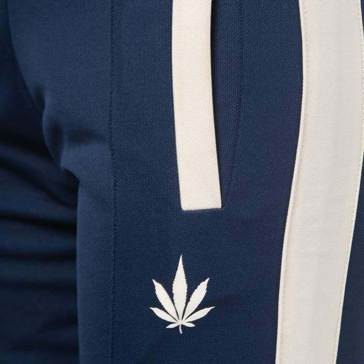 Pre Owned Palm Angels Blue Jersey Side Stripe Track Pants XXS