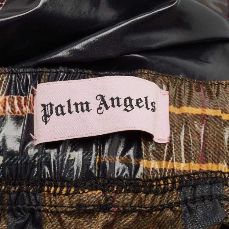Pre Owned Palm Angels Multicolor Checkered Nylon Straight Pants S