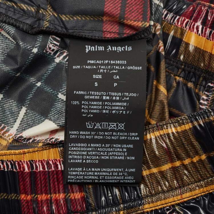 Pre Owned Palm Angels Multicolor Checkered Nylon Straight Pants S